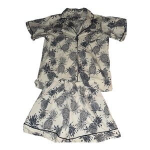 Cora Spearman Hawaii Pineapple Pajama Set L Cotton